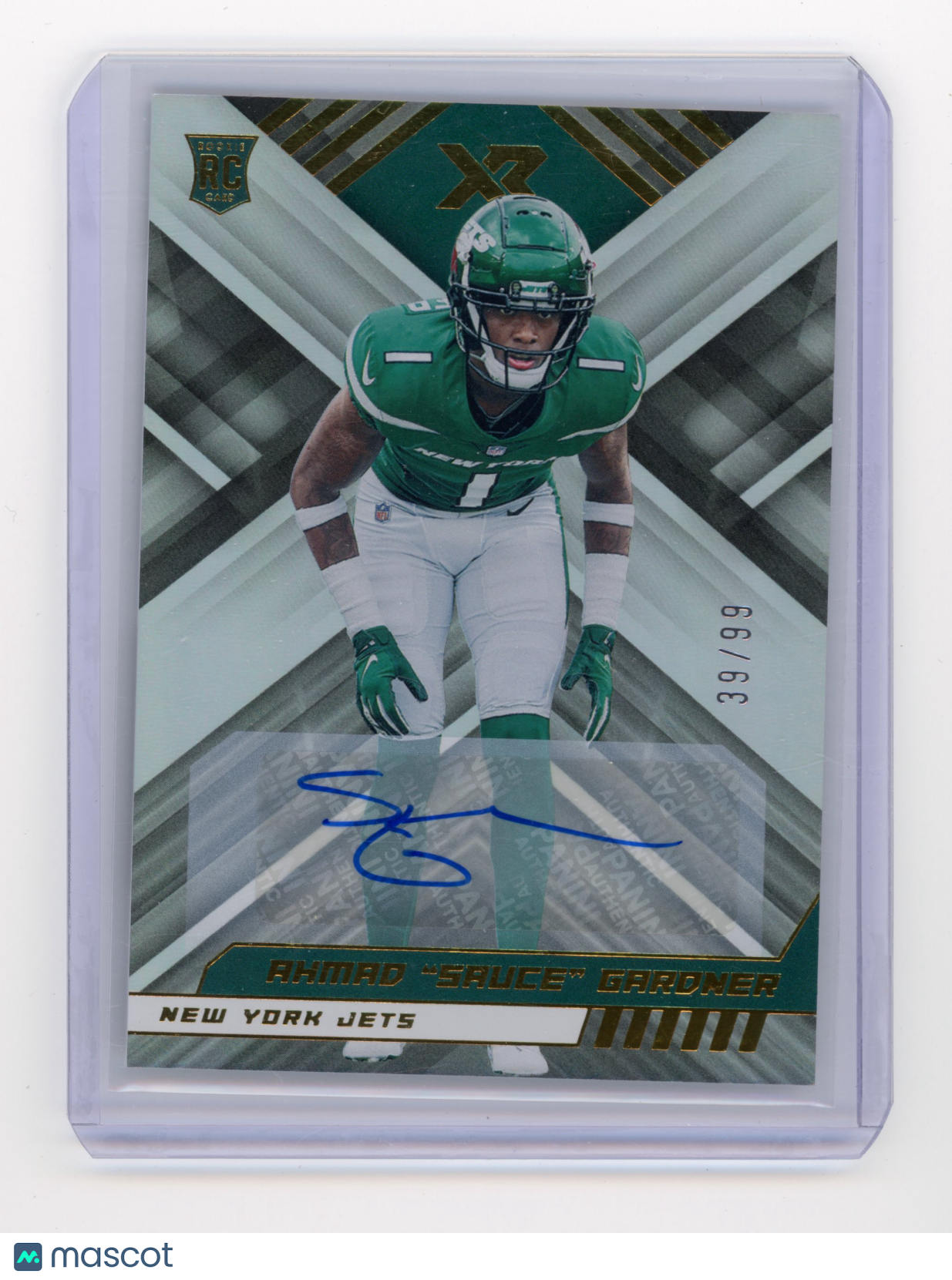 2022 Panini XR Ahmad 'Sauce' Gardner Rookie Autograph 39/99 RC #128