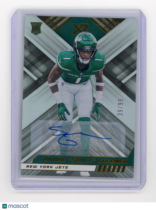 2022 Panini XR Ahmad 'Sauce' Gardner Rookie Autograph 39/99 RC #128