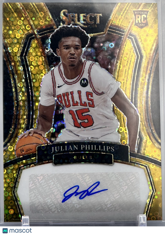 Julian Phillips 2023 Panini Select Rookie Signatures Gold Disco /10 #RS-PHL RC