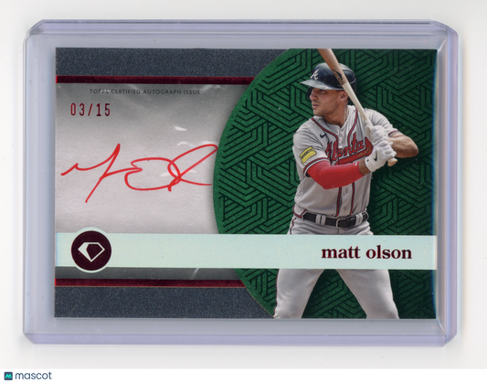 2024 Topps Diamond Icons Matt Olson White Polychromatink Auto Red Ink /15