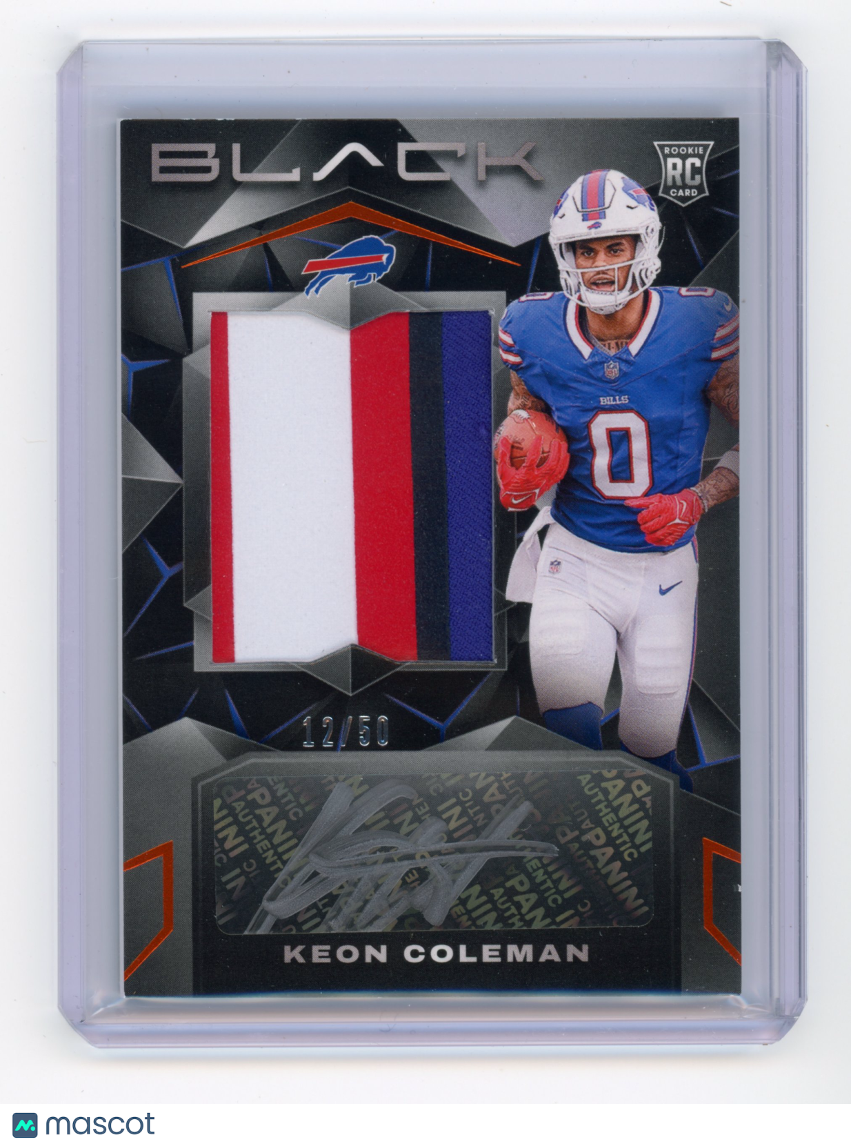 2024 Panini Black Keon Coleman Rookie Patch Autograph Citrine 12/50 #210