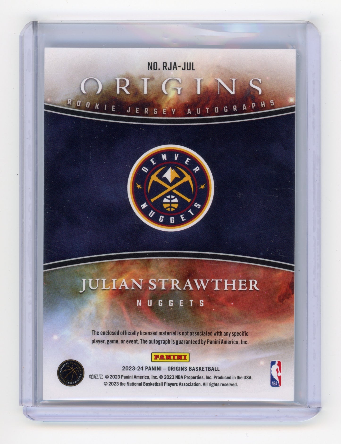 2023 Panini Origins Julian Strawther Rookie Jersey Autographs RC #RJA-JUL