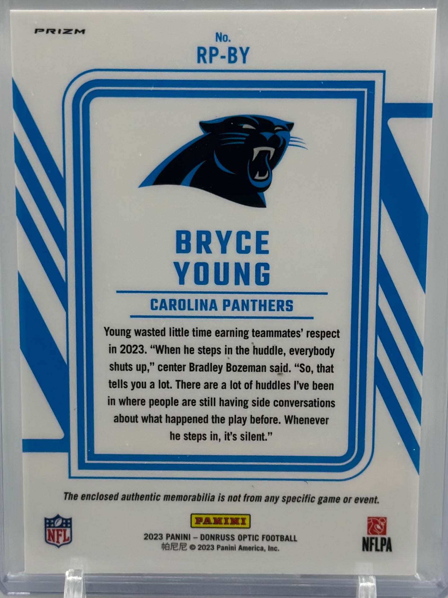 Bryce Young 2023 Panini Donruss Optic Rookie Phenom Blue Hyper #RP-BY RC