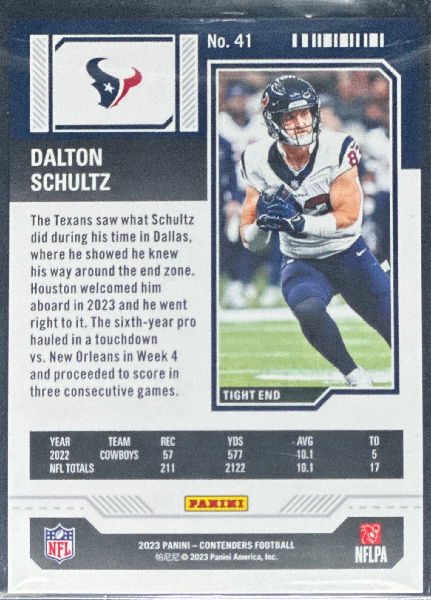 Dalton Schultz 2023 Panini Contenders #41