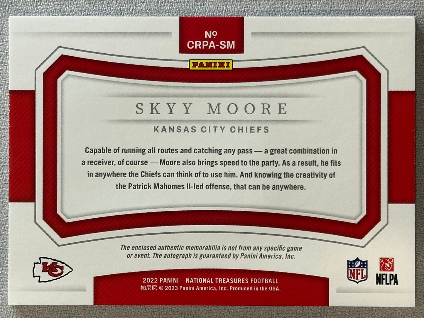 2022 Panini National Treasures Skyy Moore Crossover RPA /99 #CRPASM RC