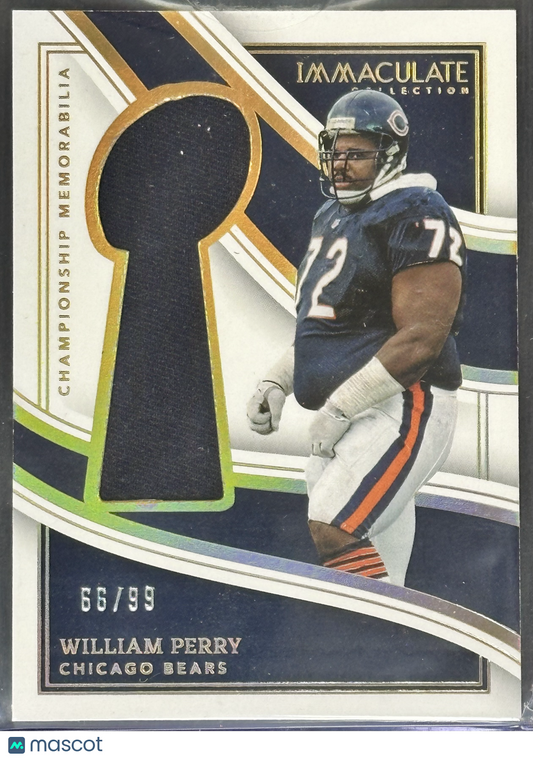 William Perry 2023 Panini Immaculate Collection Championship Memorabilia /99