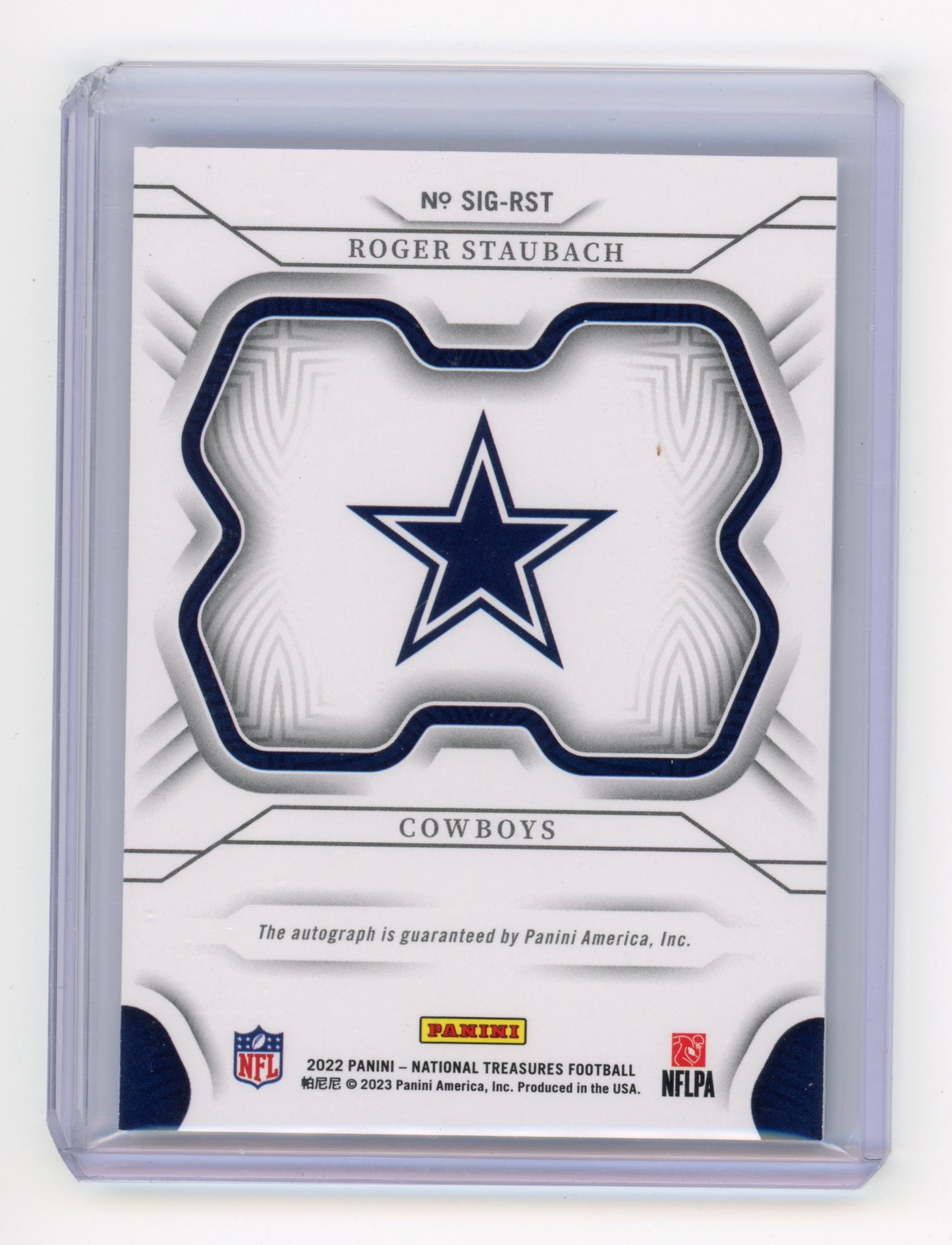 2022 Panini National Treasures Roger Staubach Signatures 08/25 #SIG-RST
