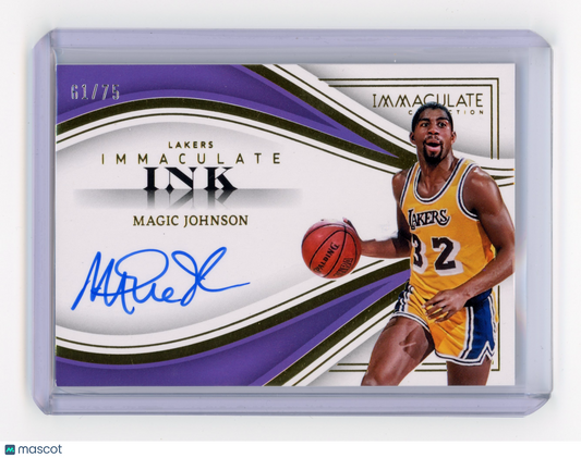 2022 Panini Immaculate Collection Magic Johnson Immaculate Ink 61/75 #II-MGJ