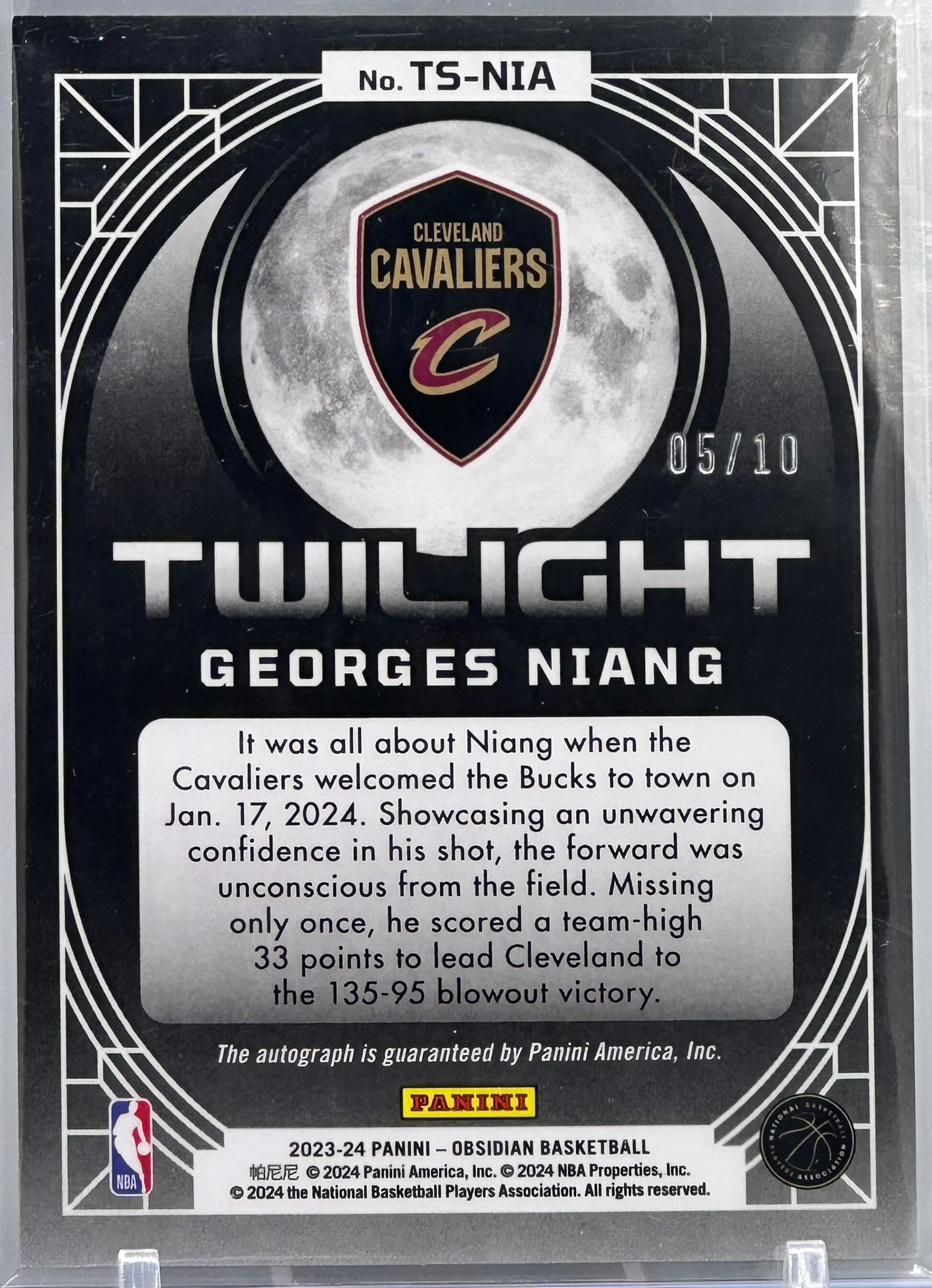 Georges Niang 2023 Panini Obsidian Twilight Signatures Gold Flood /10 #TS-NIA