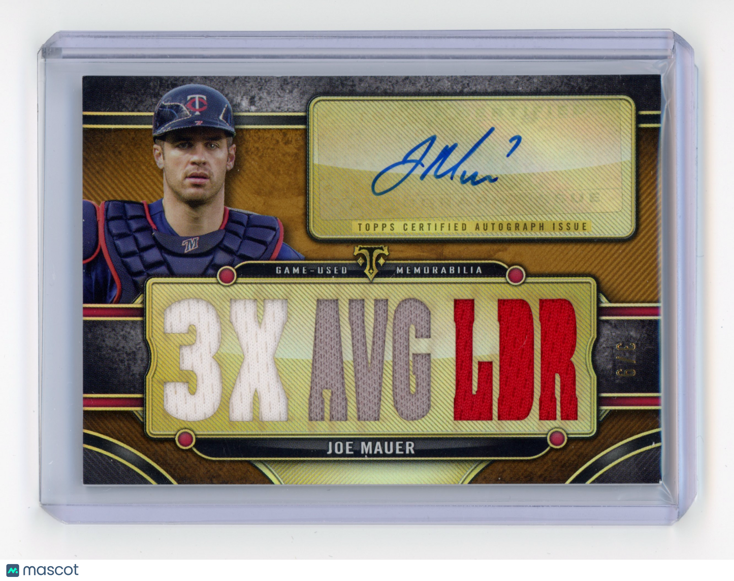 2024 Topps Triple Threads Joe Mauer Autograph Relic Gold 3/9 #TTAR-JMA2