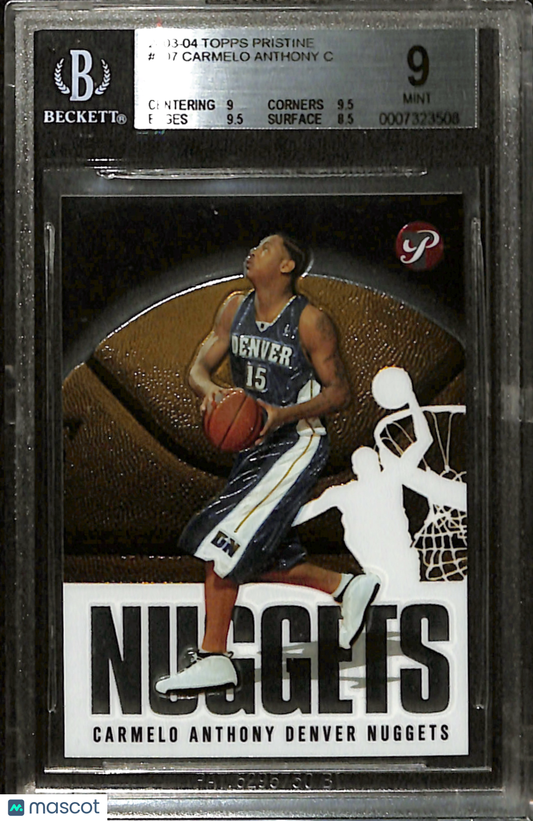 2003-04 Topps Pristine Carmelo Anthony Rookie #107 BGS 9