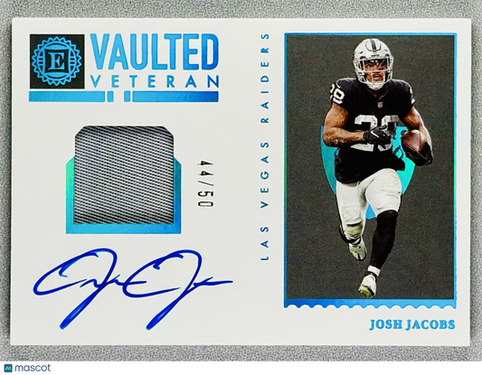 2022 Panini Encased Josh Jacobs Vaulted Veteran MS Sapphire /50 #VMS-JJ