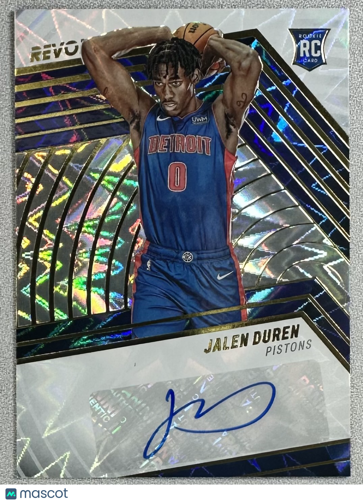 2022 Panini Revolution Jalen Duren Rookie Auto Fractal /100 #RA-JLD RC