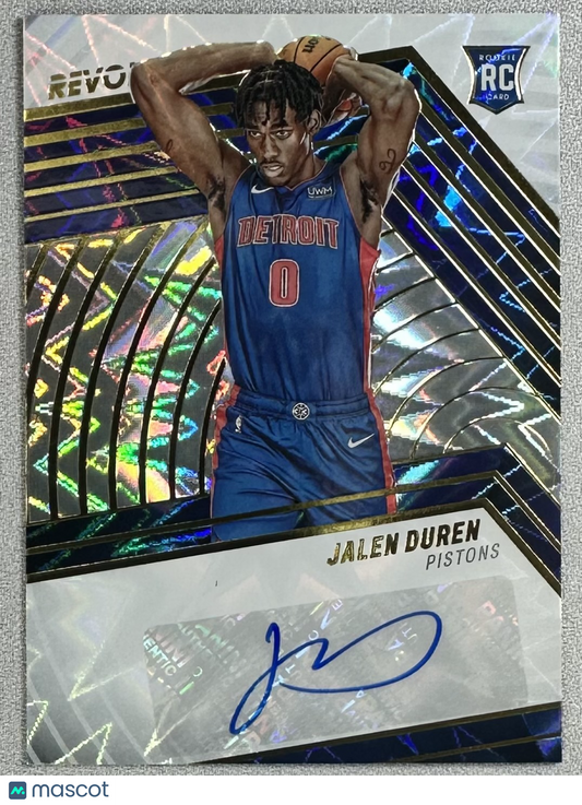 2022 Panini Revolution Jalen Duren Rookie Auto Fractal /100 #RA-JLD RC