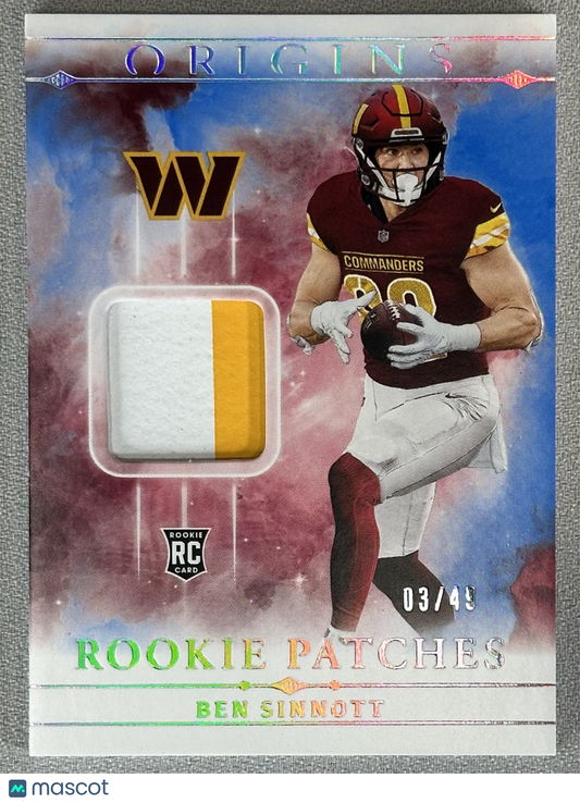 2024 Panini Origins Ben Sinnott Rookie Patches Blue /49 #RPT-BSI