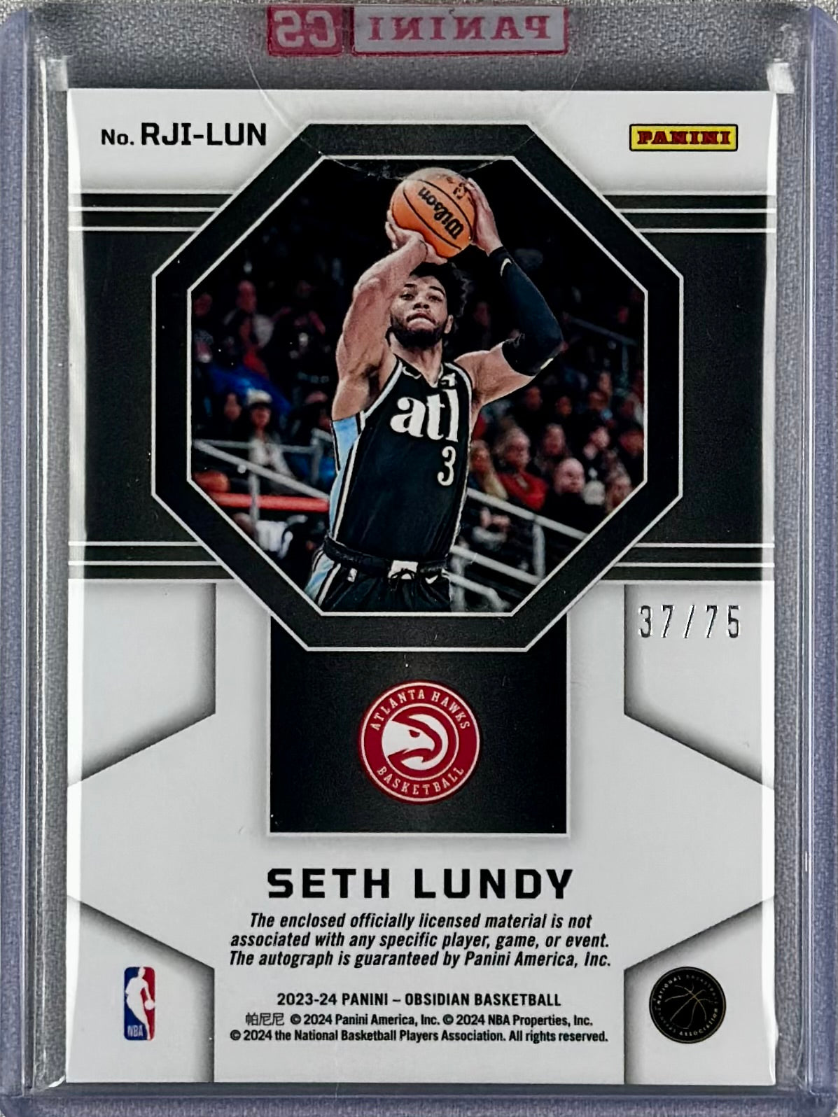 2023 Panini Obsidian Seth Lundy Rookie Jersey Ink Orange Flood /75 #RJI-LUN RC