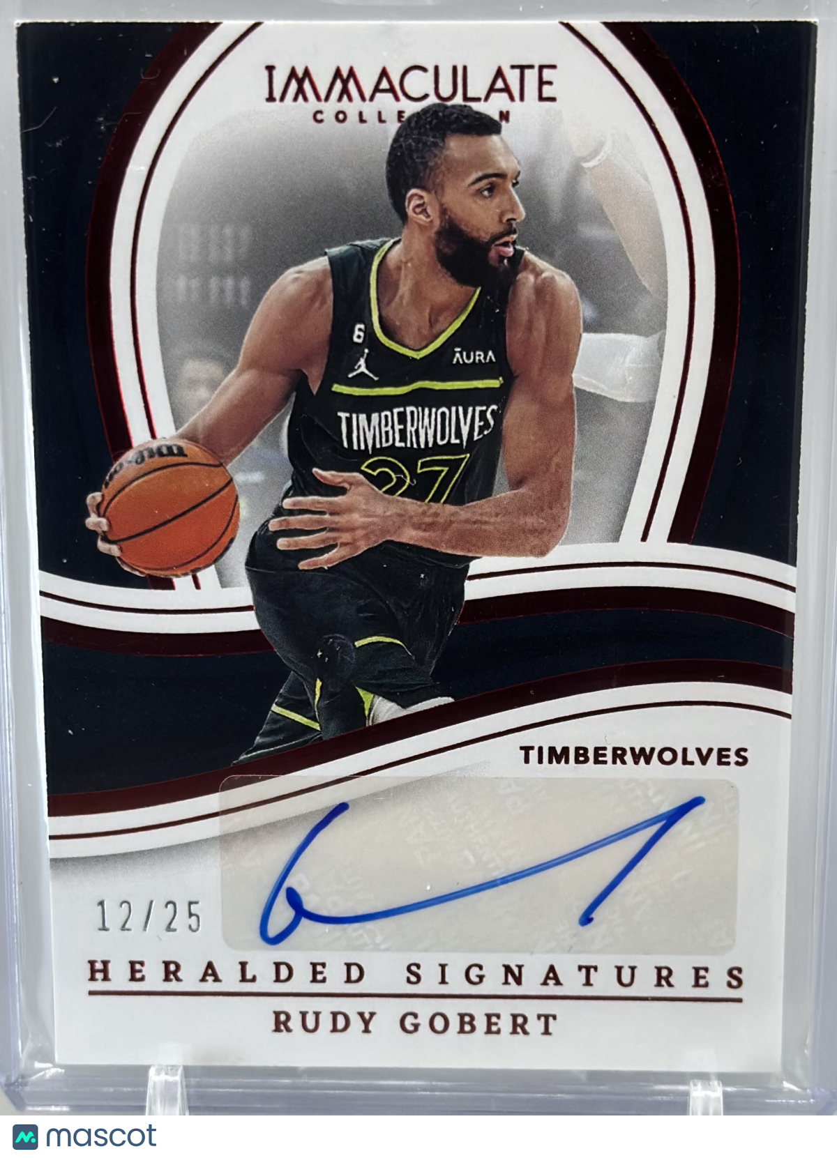 Rudy Gobert 2022 Panini Immaculate Heralded Signatures Red /25 #ihs-rgo