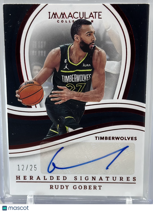 Rudy Gobert 2022 Panini Immaculate Heralded Signatures Red /25 #ihs-rgo