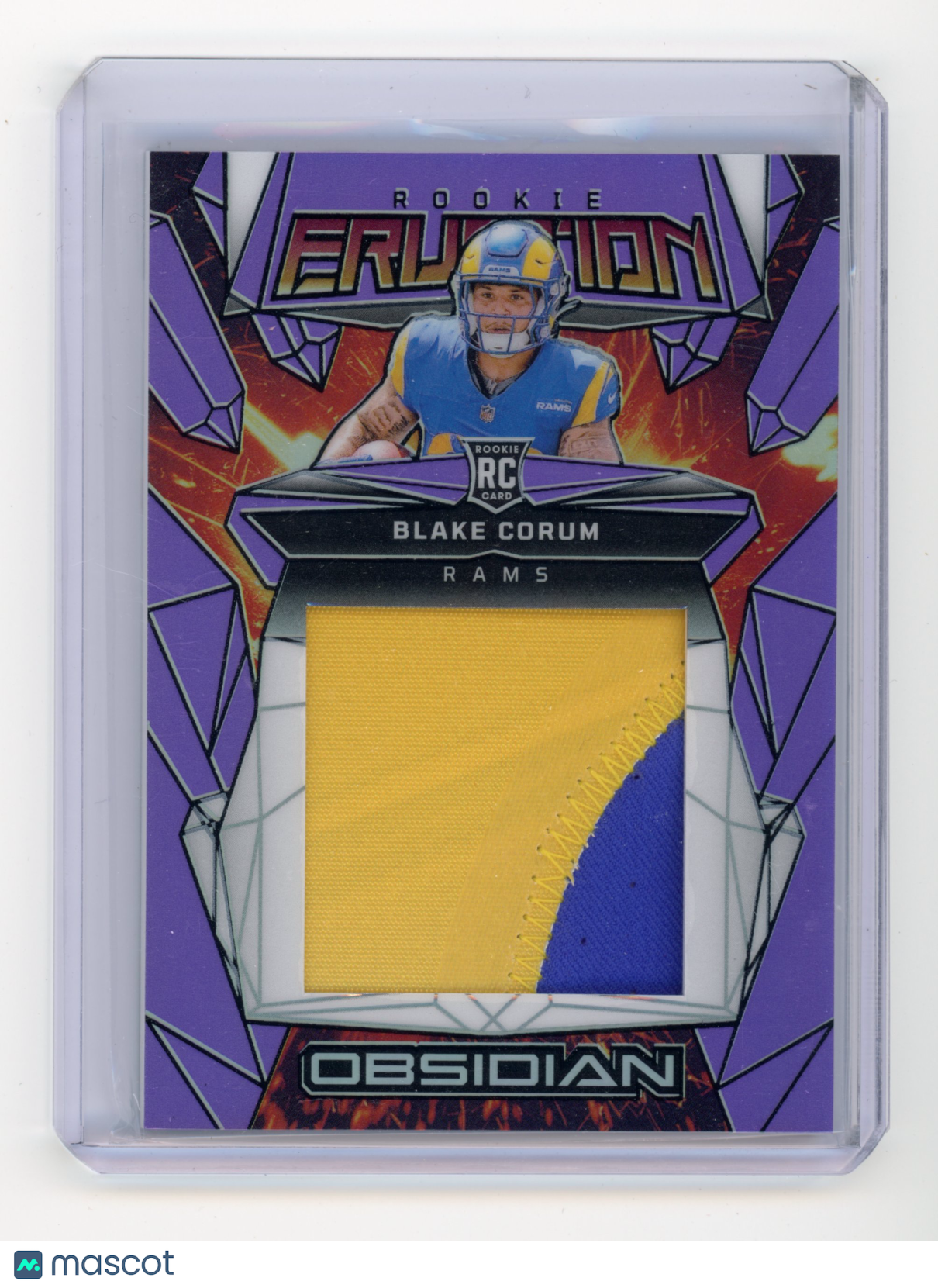 2024 Panini Obsidian Blake Corum Rookie Eruption Purple RC 44/49 #ERM-BCM