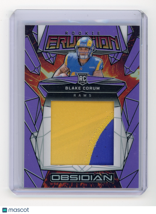 2024 Panini Obsidian Blake Corum Rookie Eruption Purple RC 44/49 #ERM-BCM