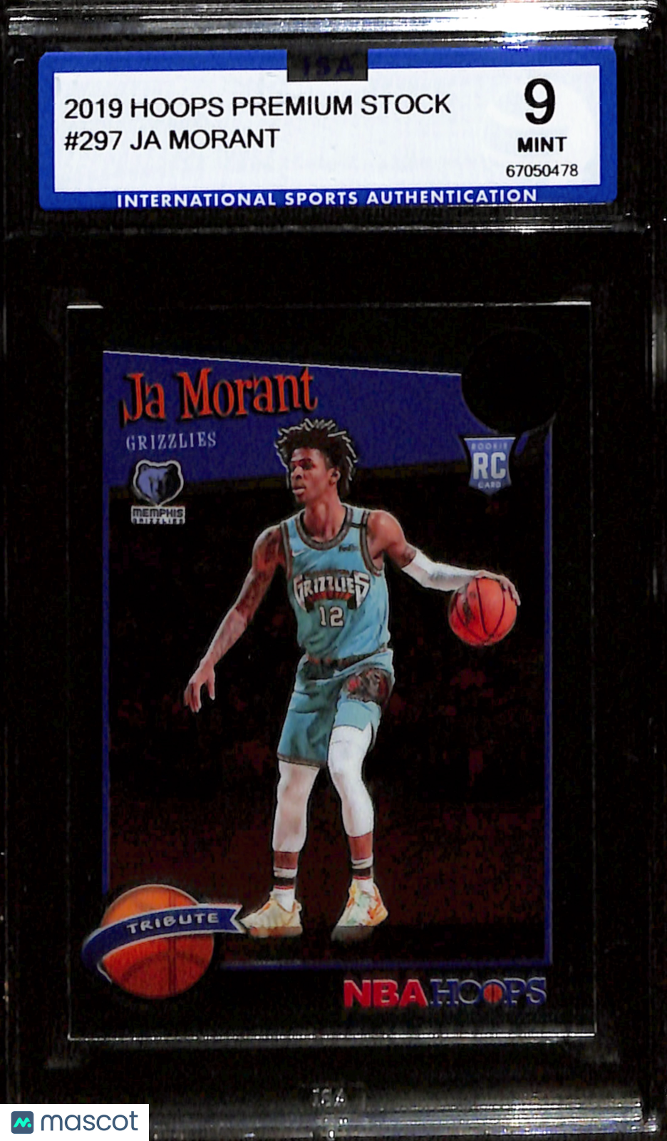 2019-20 Hoops Premium Stock Ja Morant #297 ISA 9