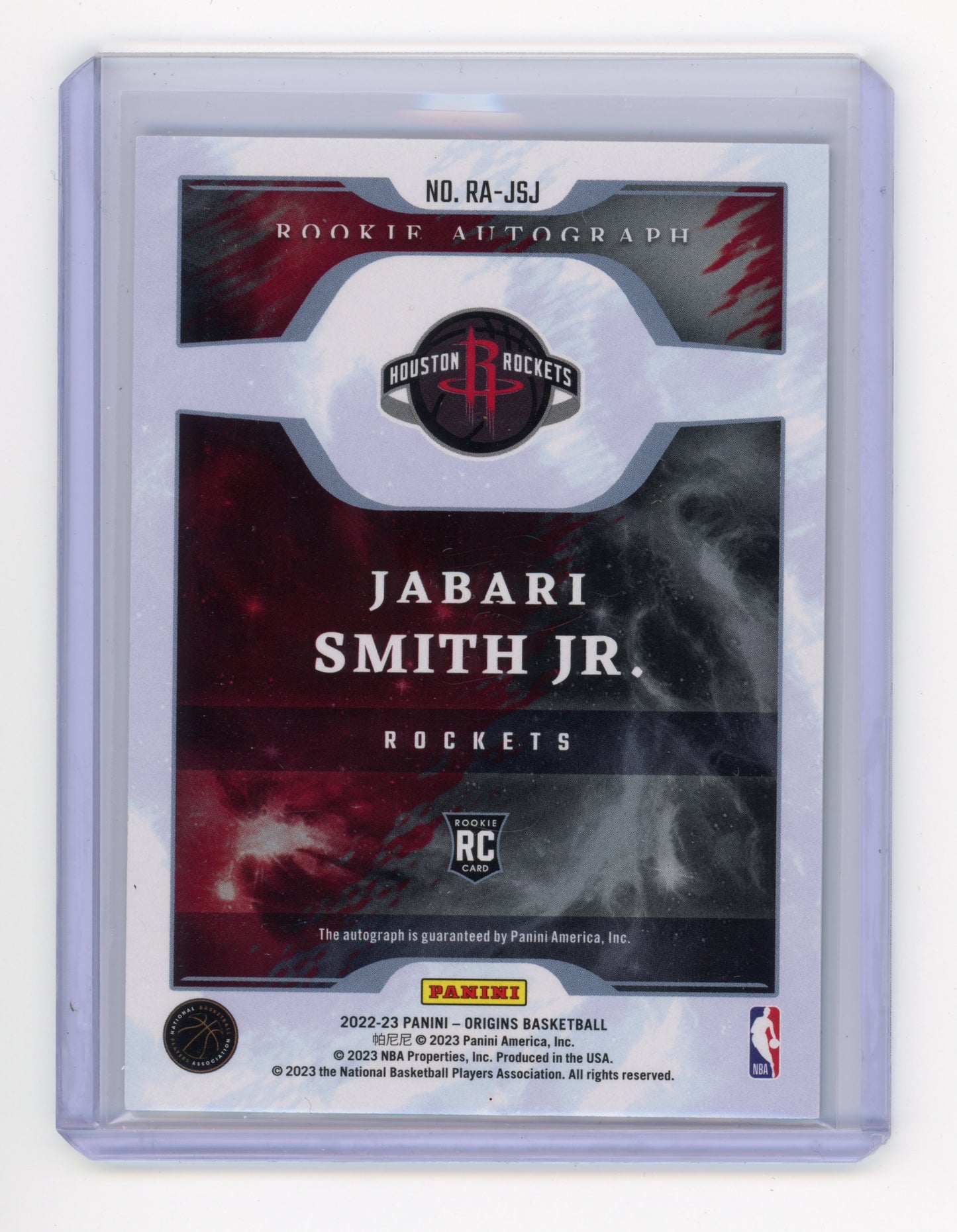 2022 Panini Origins Jabari Smith Jr. Rookie Autograph Blue RC 03/35 #RA-JSJ