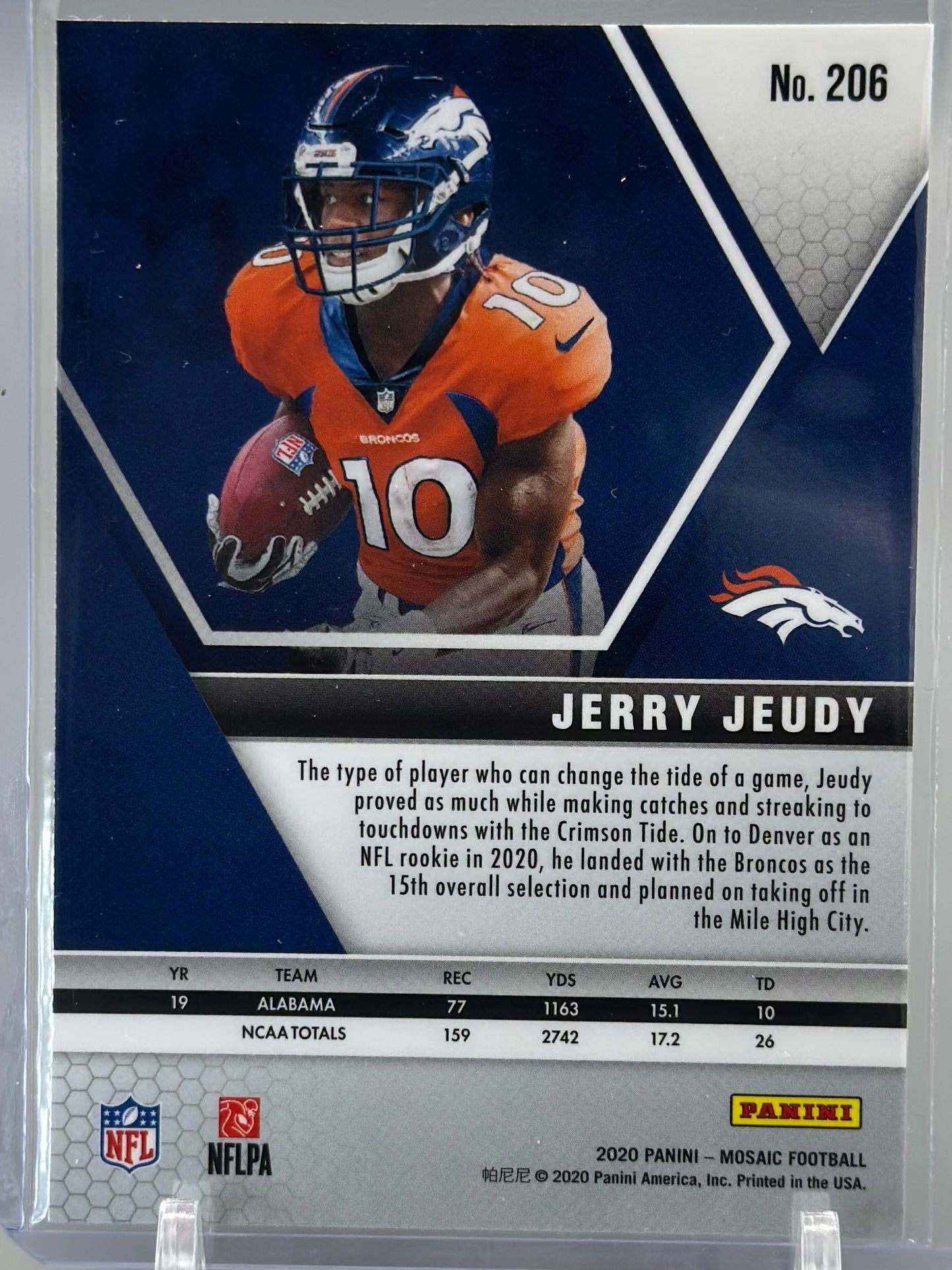 Jerry Jeudy 2020 Panini Mosaic #206 RC