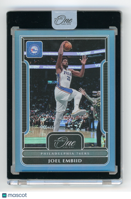 2022 Panini One and One Joel Embiid Blue 36/40 #19