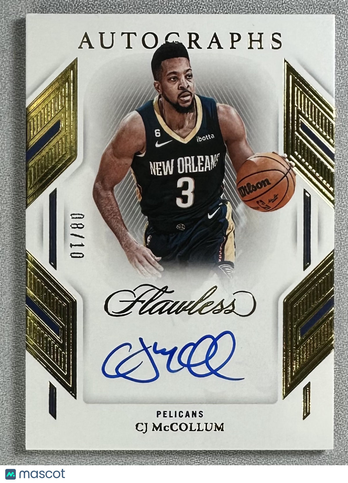 2022 Panini Flawless CJ McCollum Flawless Autographs Gold /10 #FA-CJM