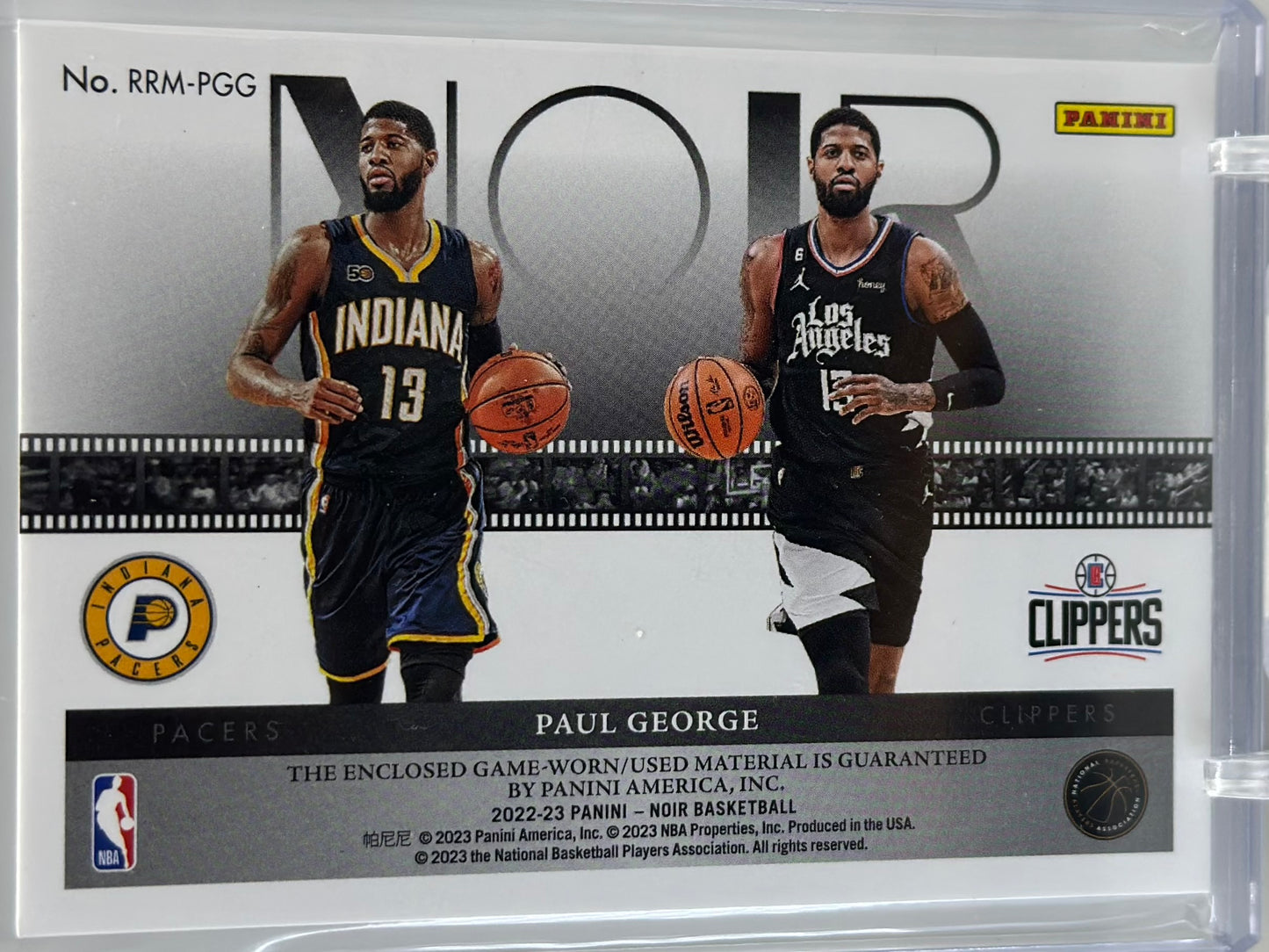 Paul George 2022 Panini Noir Reel to Reel Materials Gold /10 #RRM-PGG Game-Worn