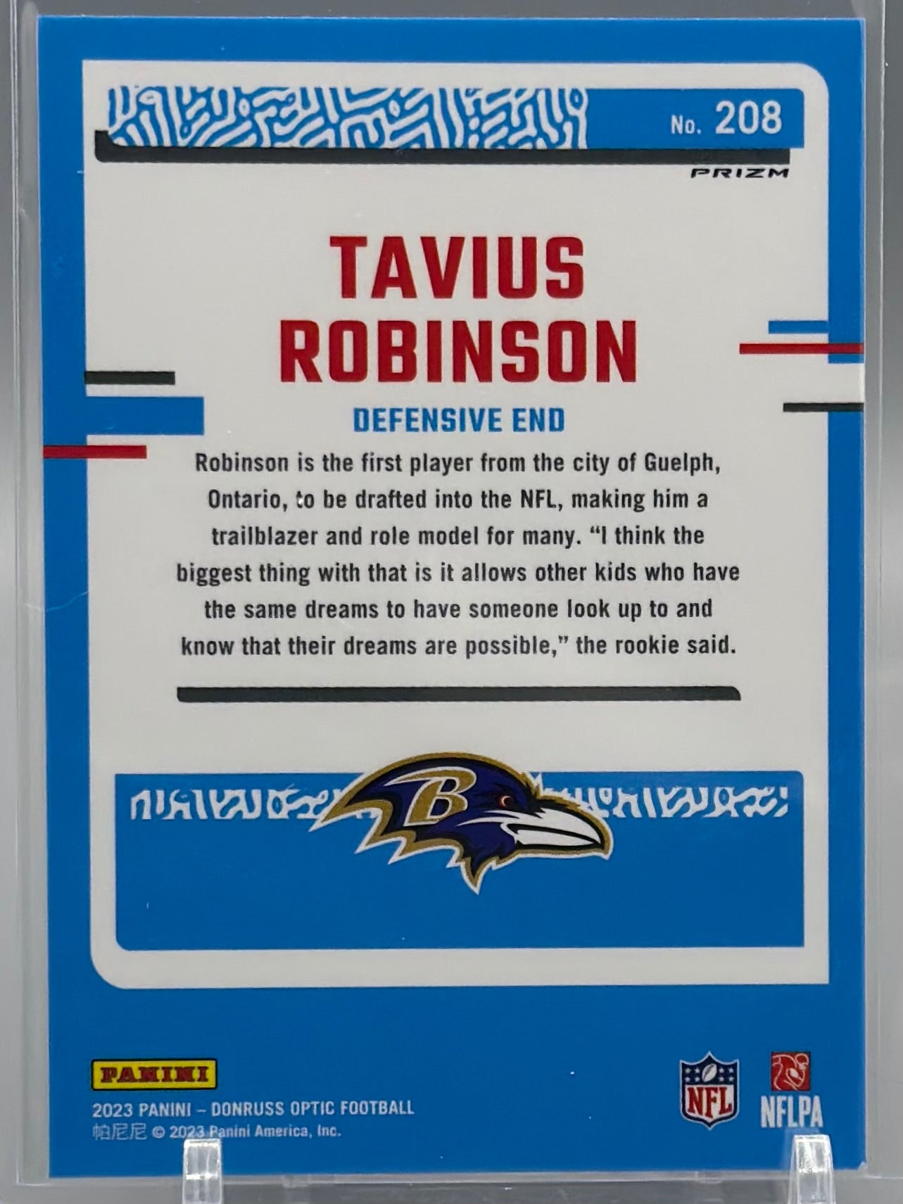 Tavius Robinson 2023 Panini Donruss Optic Green Hyper #208 Rated Rookie