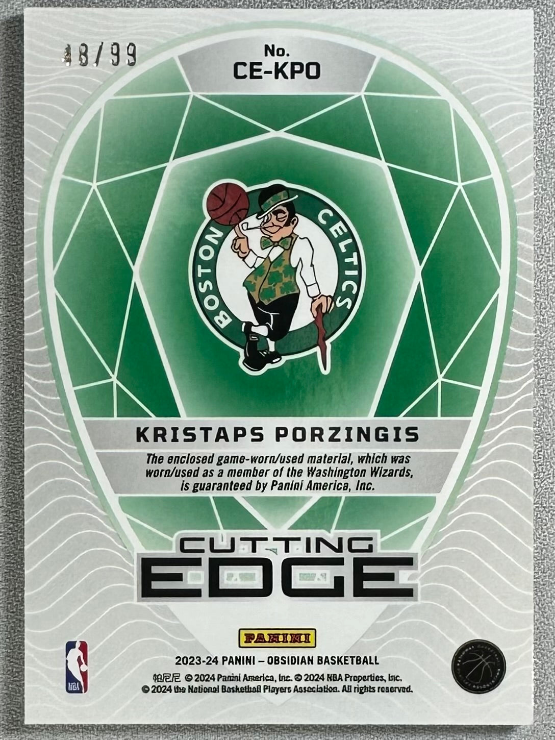 2023 Panini Obsidian Kristaps Porzingis Cutting Edge Orange Flood /99 #CE-KPO