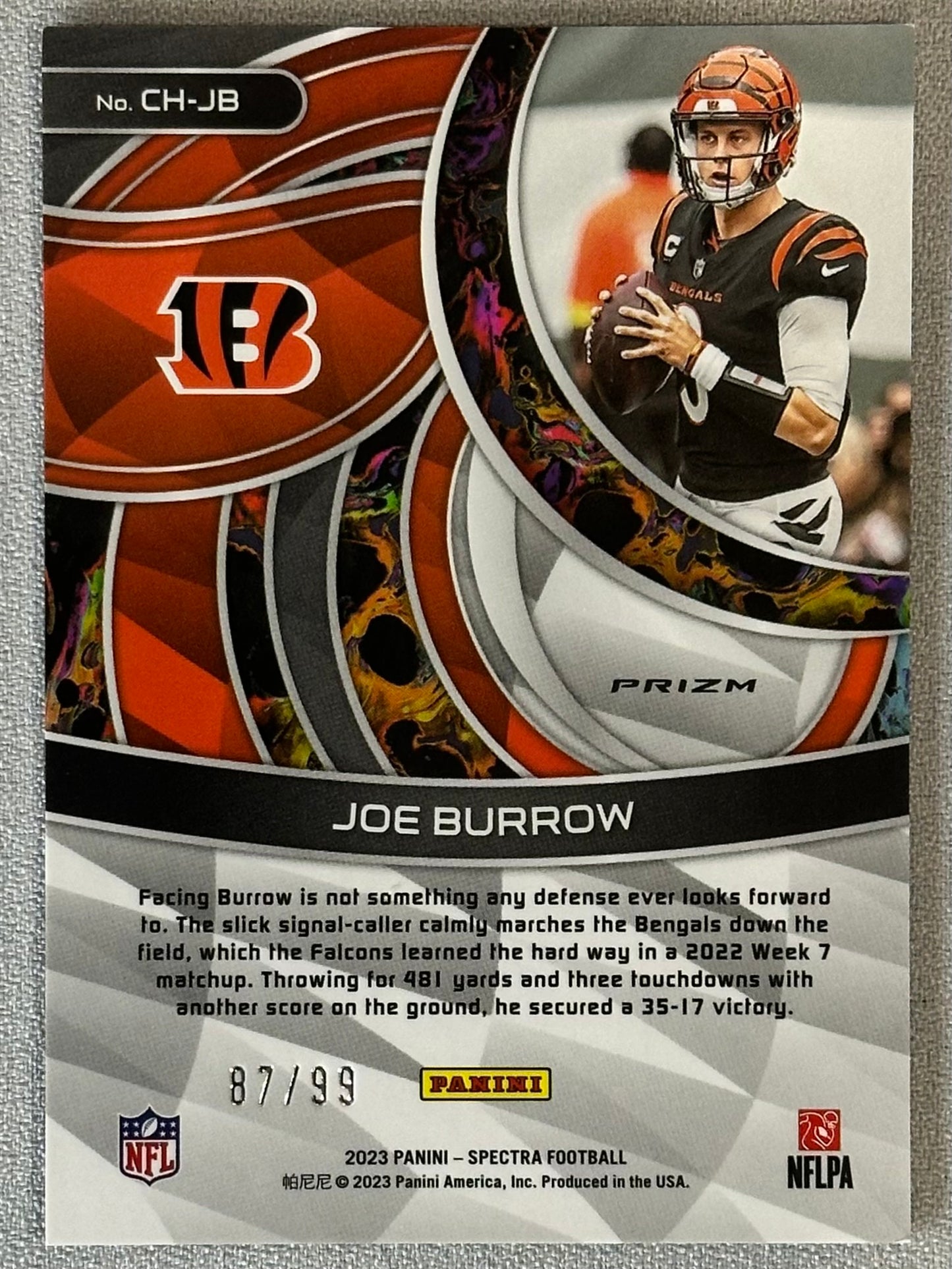 2023 Panini Spectra Joe Burrow Chromatic /99 #CH-JB