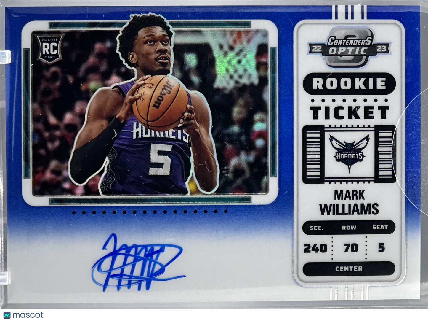 Mark Williams 2022 Panini Contenders Optic Rookie Ticket Blue /49 #134 RC