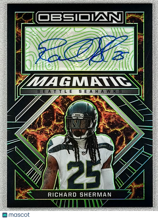 2023 Panini Obsidian Richard Sherman Magmatic Signatures Green /25 #MS-RSH