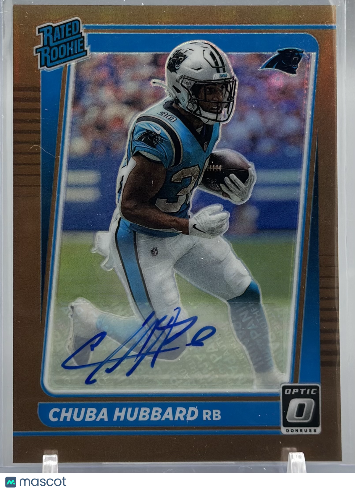 Chuba Hubbard 2021 Panini Donruss Optic Rated Rookie Auto Bronze #225 RC