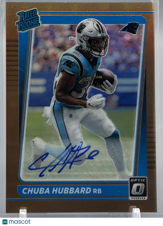 Chuba Hubbard 2021 Panini Donruss Optic Rated Rookie Auto Bronze #225 RC