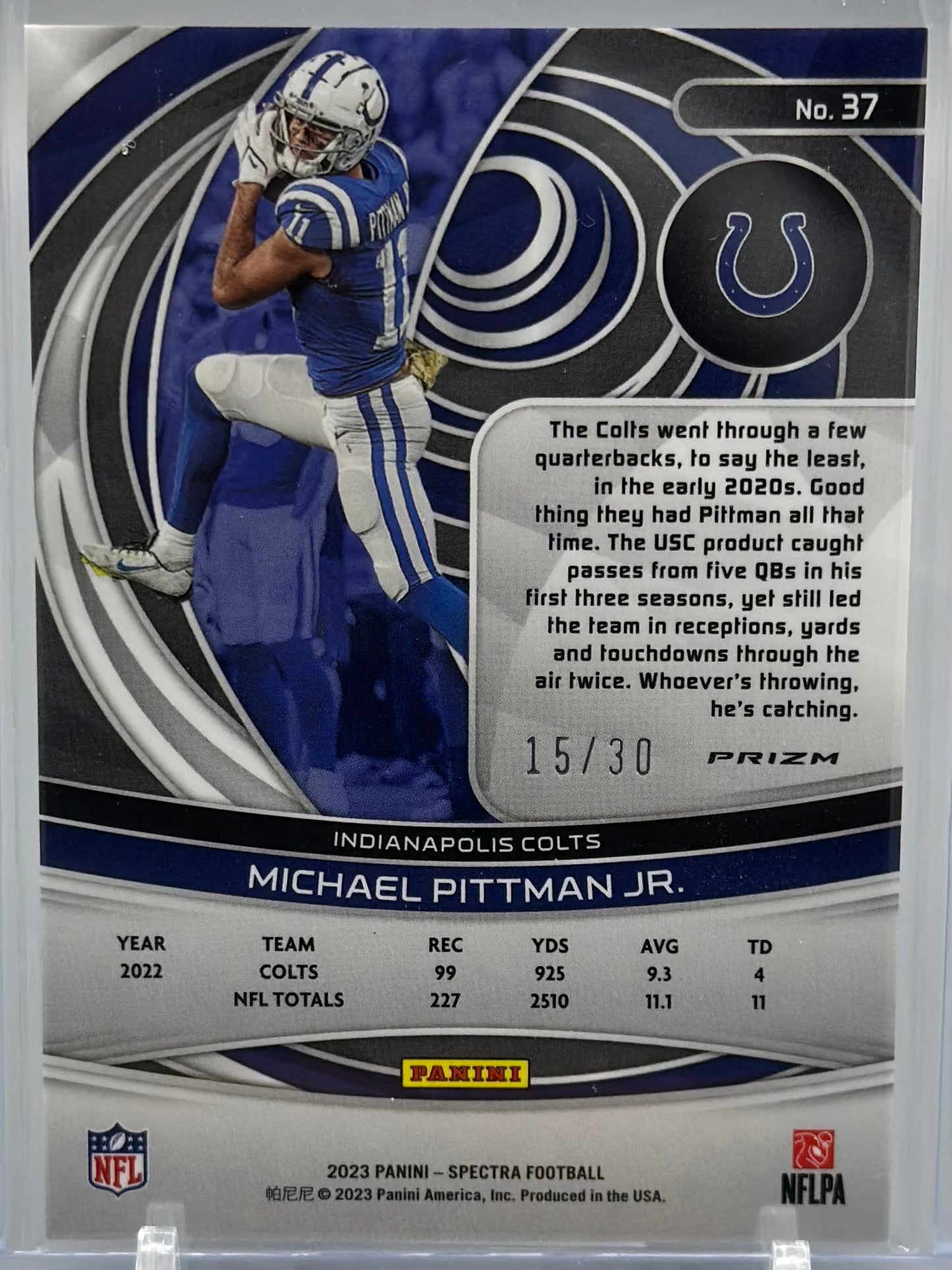 Michael Pittman Jr. 2023 Panini Spectra Spectris /30 #37