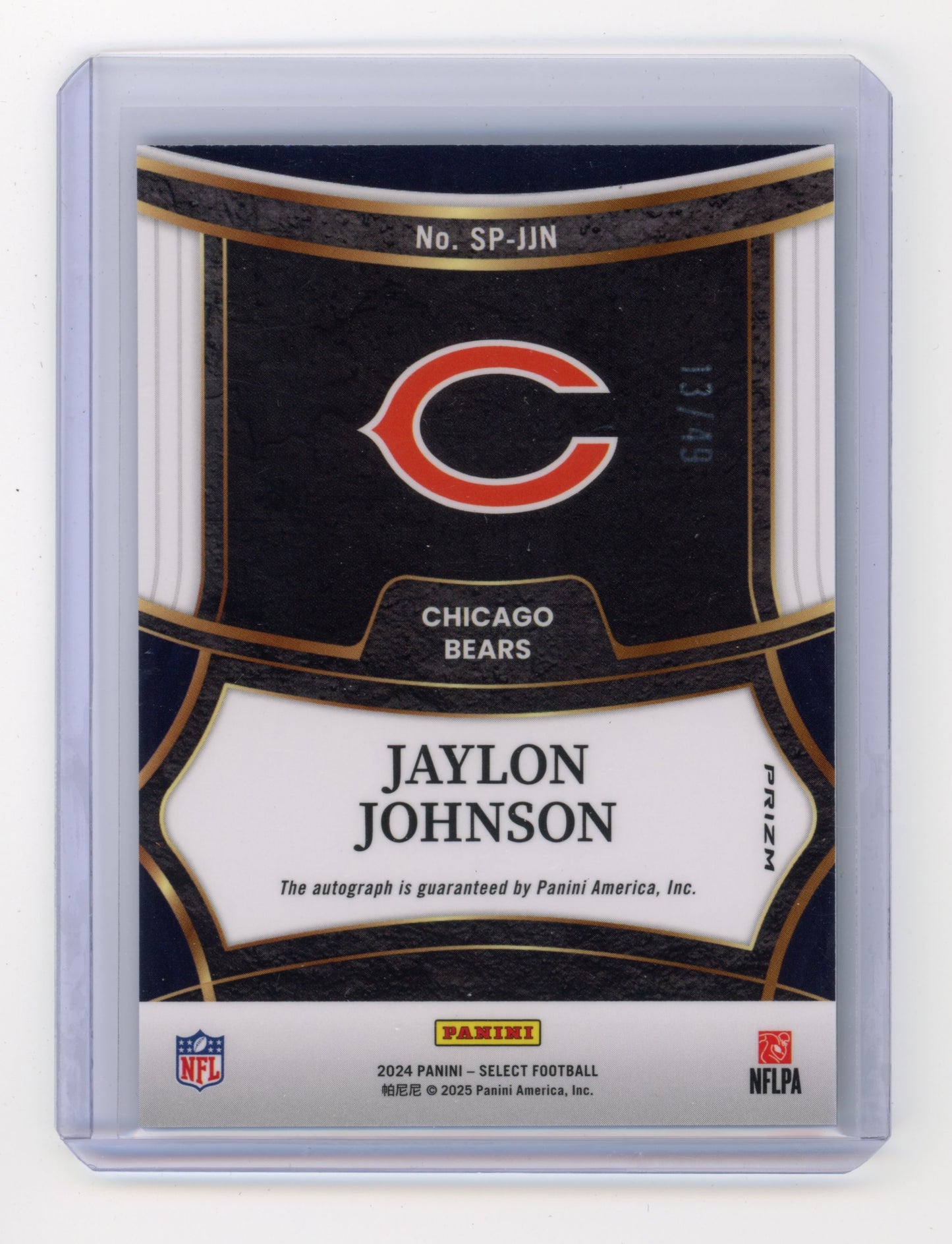 2024 Panini Select Jaylon Johnson Signatures Light Blue Prizm 13/49 #SP-JJN