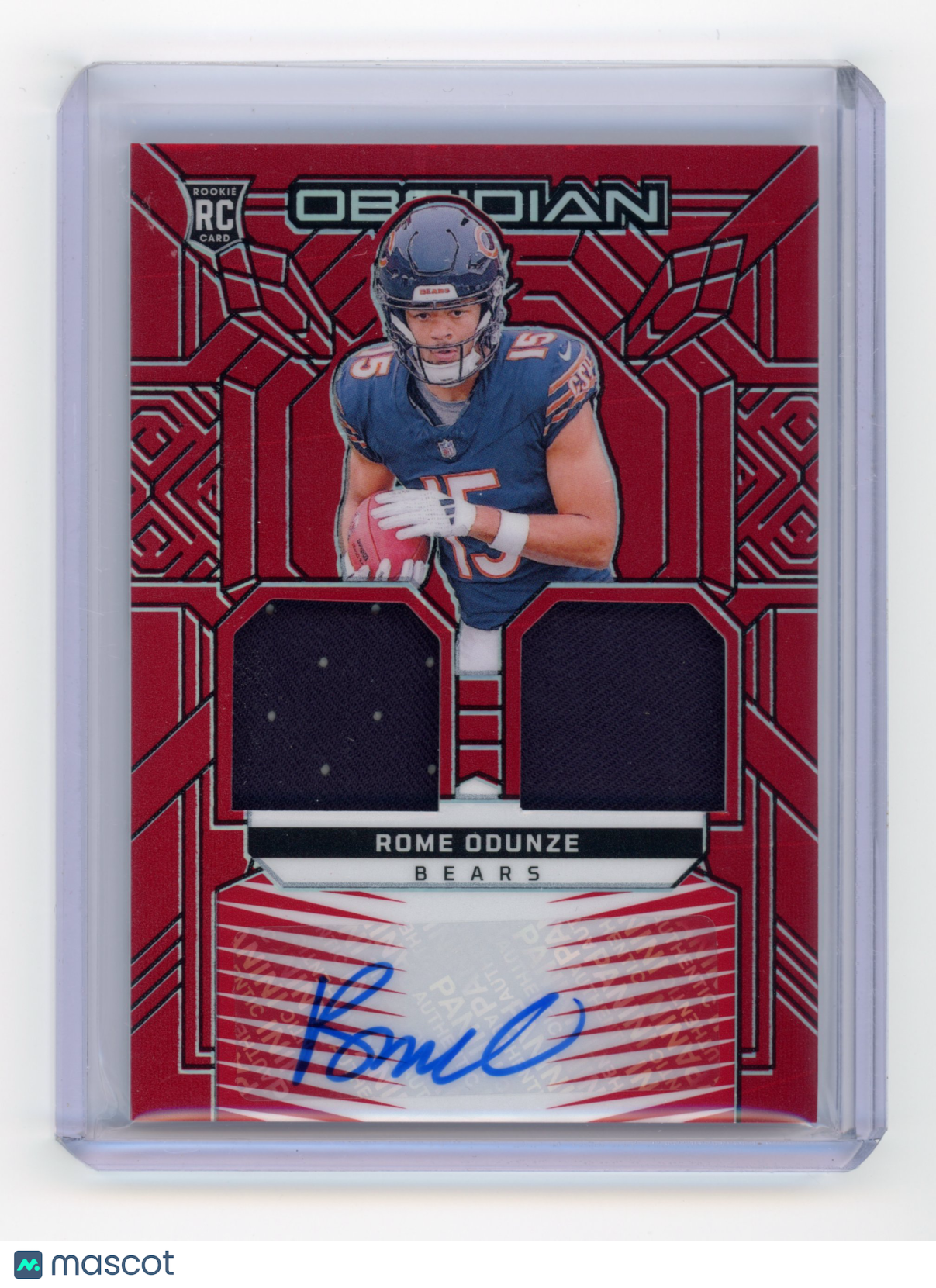 2024 Panini Obsidian Rome Odunze Rookie Materials Ink Red RC 57/75 #RMI-ROE
