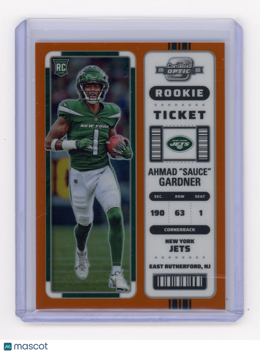 2022 Panini Contenders Optic Ahmad 'Sauce' Gardner Orange RC #59