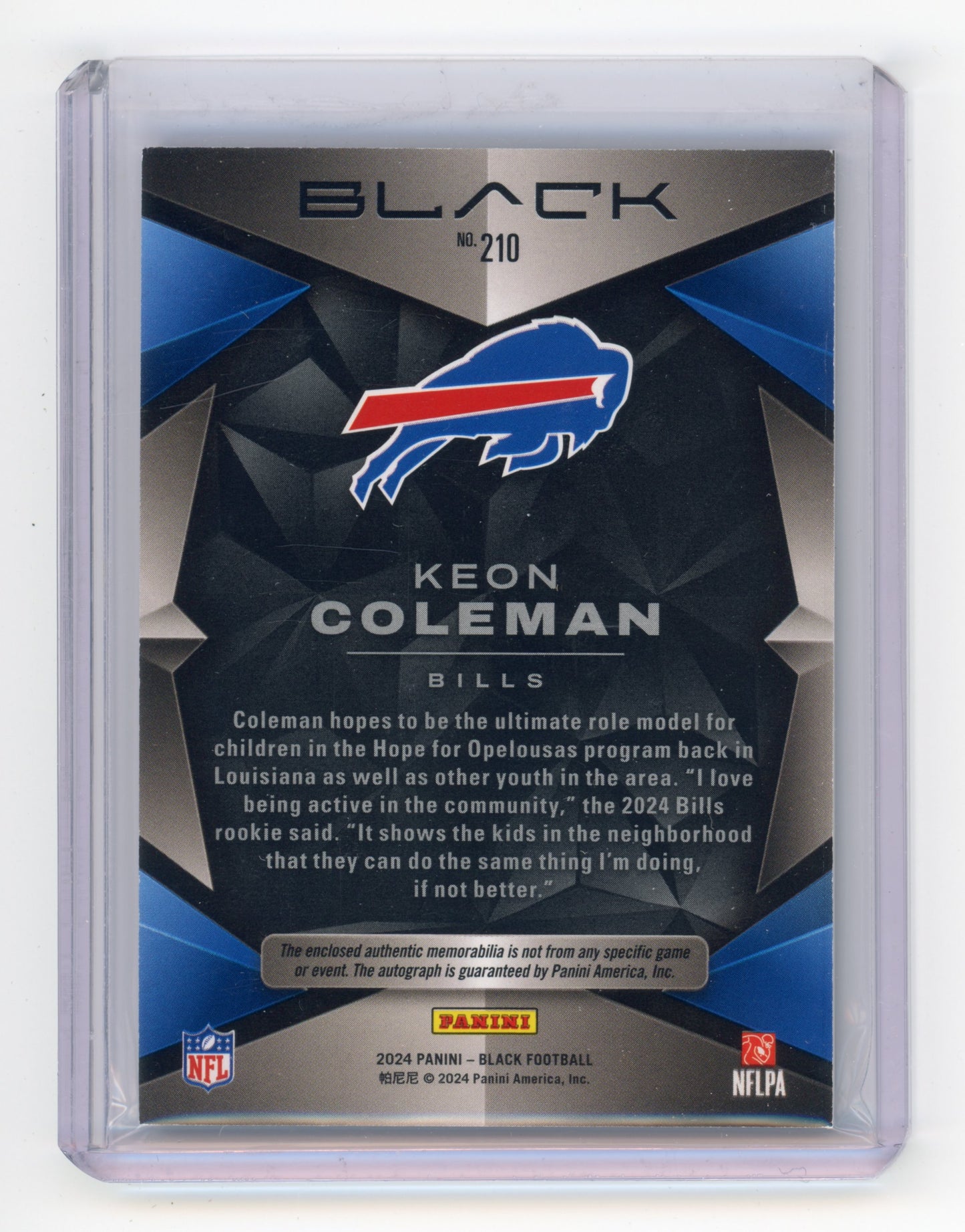 2024 Panini Black Keon Coleman Rookie Patch Autograph NIKE SWOOSH Ruby /15 #210