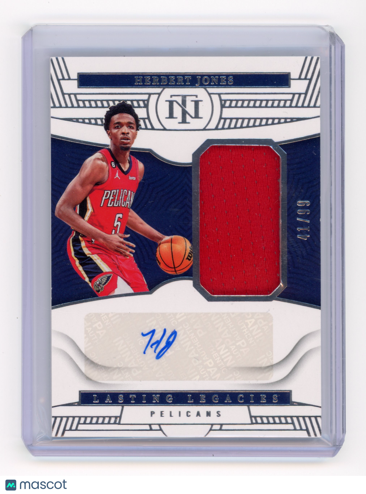 2022 Panini National Treasures Herbert Jones Lasting Legacies 41/99 #LL-HJN