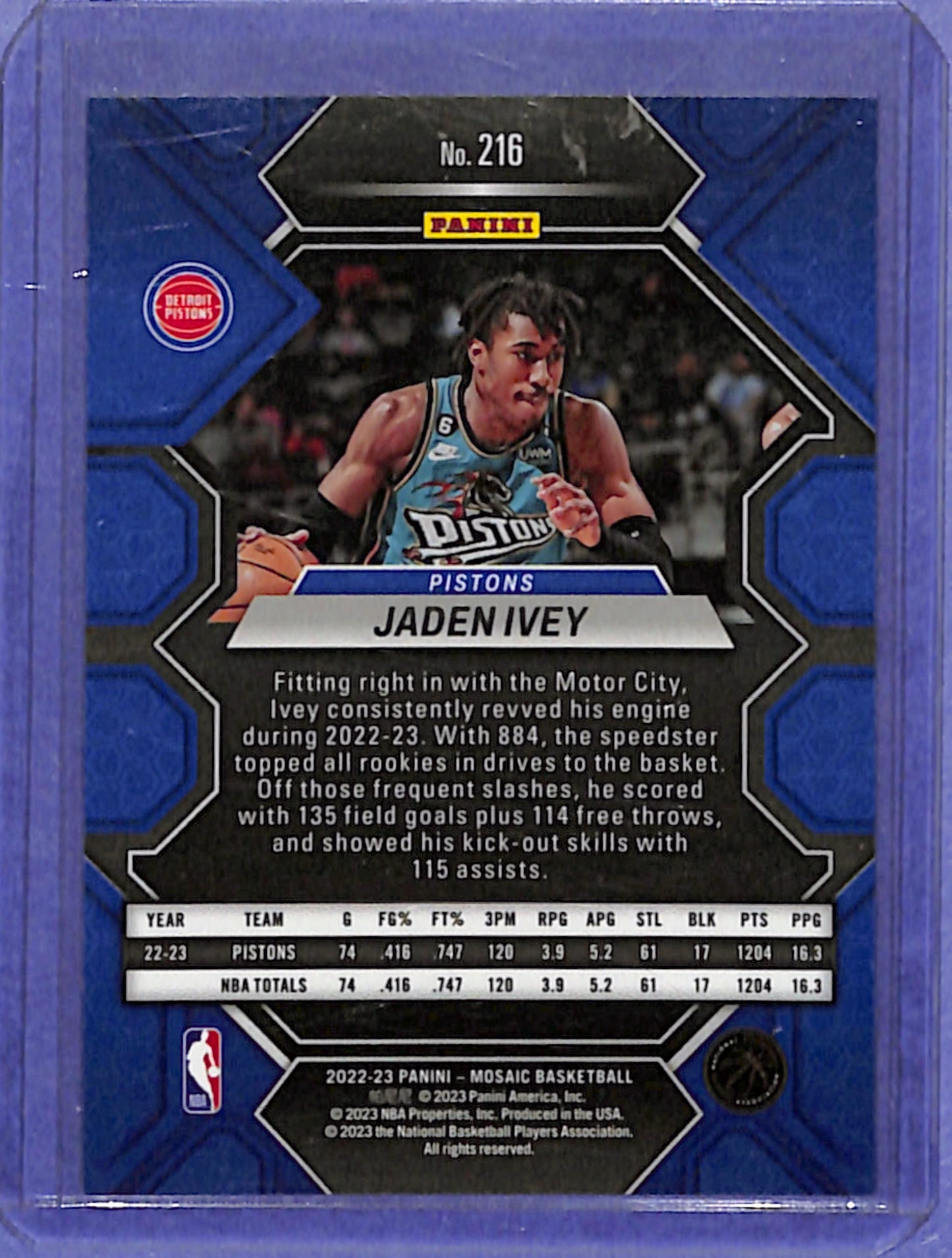 2022-23 Mosaic Jaden Ivey Rookie #216