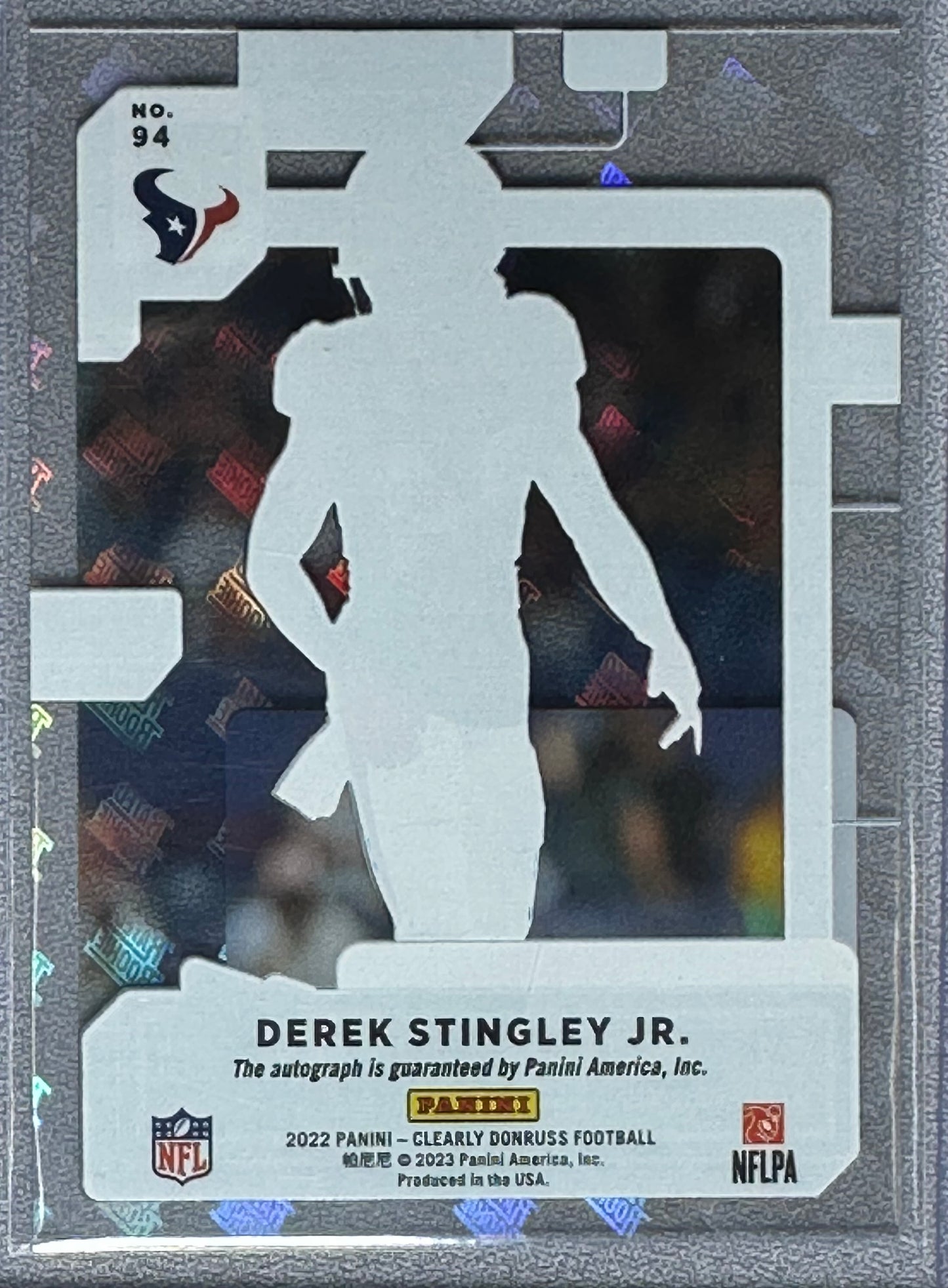 Derek Stingley Jr. 2022 Panini Clearly Donruss Auto Rated Rookie Holo #94 RC