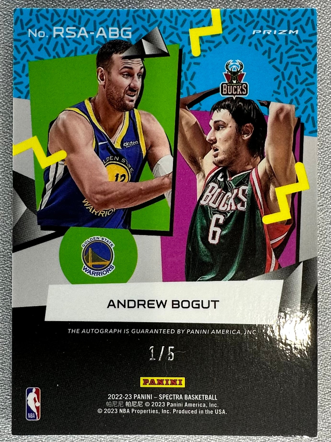 2022 Panini Spectra Andrew Bogut Retrospect Marble /5 #RSA-ABG