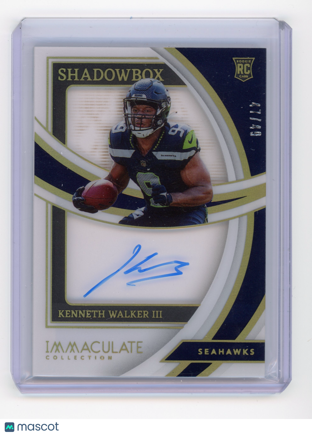 2022 Panini Immaculate Kenneth Walker III Shadowbox Signatures RC 47/49 #RSH-KWA