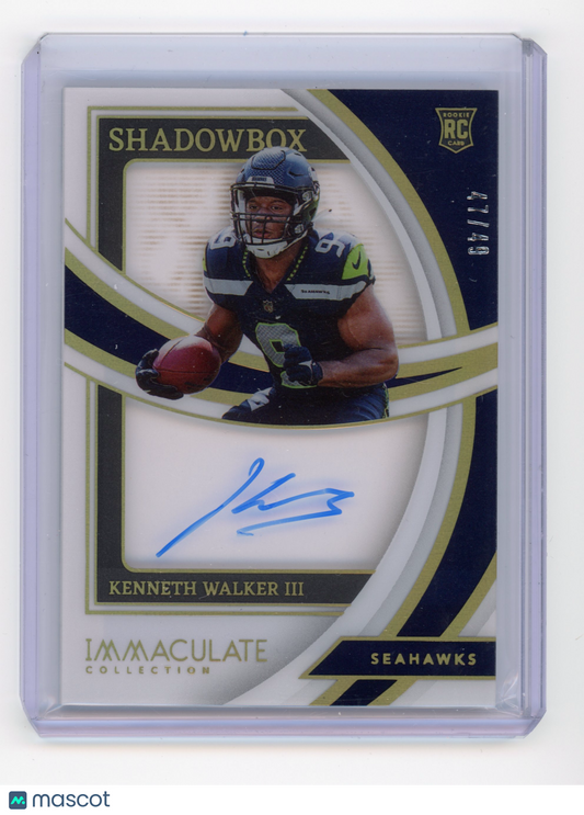 2022 Panini Immaculate Kenneth Walker III Shadowbox Signatures RC 47/49 #RSH-KWA
