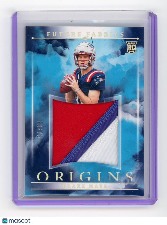 2024 Panini Origins Drake Maye Future Fabrics Turquoise 58/75 #FF-DMA