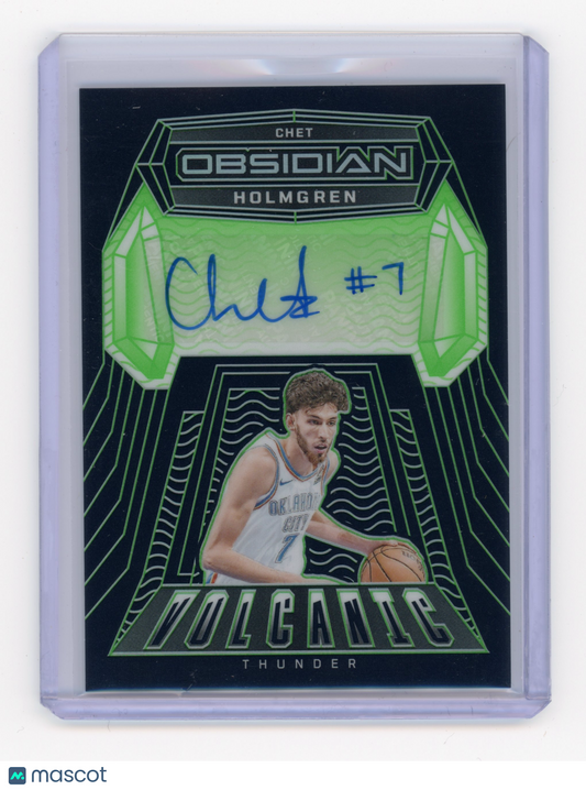 2023 Panini Obsidian Chet Holmgren Volcanic Signatures Green 11/25 #V5-CHT